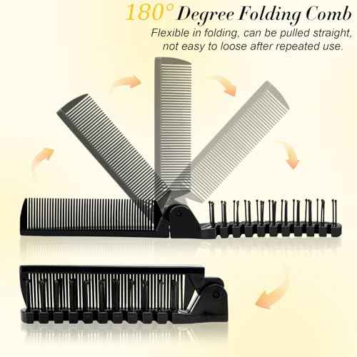HOFASON 24 Pcs Travel Folding Comb in Bulk, Individually Wrapped Foldable Hair Brush Travel Pocket Mini Hair Comb & Makeup Comb for Women Men Girls Homeless Hotel Shelter Nursing Home Charity Church