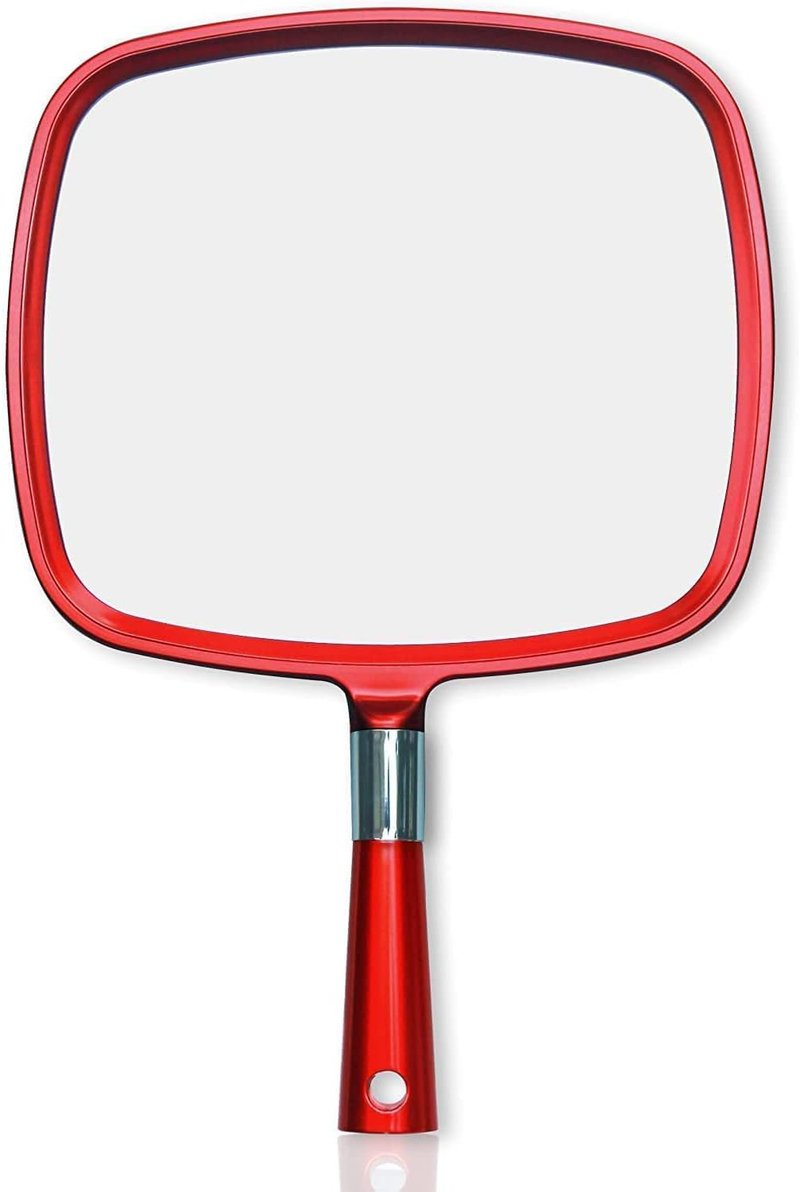 Mirrorvana Professional Hand Mirror - Ergonomic Design for Comfort | Premium Sparkling Red (1-Pack)