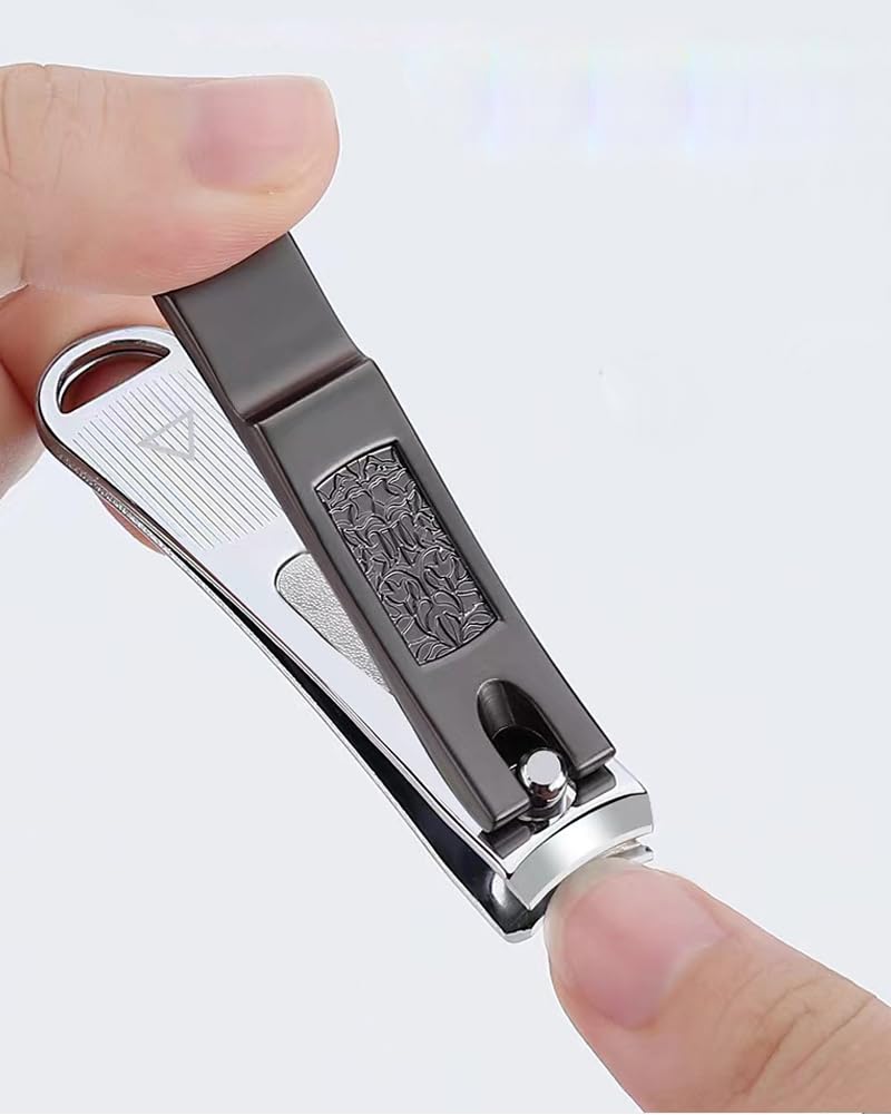 BMAGFSC 2 Pack Nail Clippers Set, Sturdy Fingernail Clipper and Toenail Clipper, Durable Nail Cutters Gifts for Men and Women (Brown)