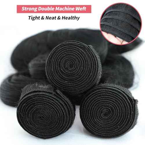 12A Brazilian Human Hair Bundles 16 18 20 Inch Body Wave Bundles Human Hair 100% Unprocessed Brazilian Virgin Human Hair Body Wave 3 Bundles Human Hair Extension Natural Color
