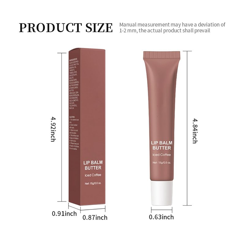 4 Colors Butter Lip Balm Lip Tint Hydrating Lip Gloss, High Shine Nude Color Hydrating Finish Lip Glow Oil 4 Flavors (01# Vanilla)