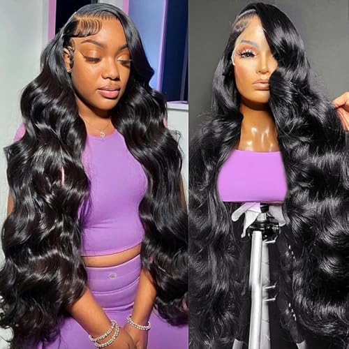 13x6 Body Wave Lace Front Wigs Human Hair Pre Plucked 250% Density HD Transparent Lace Frontal Wigs Human Hair for Women 12A Glueless Wigs with Baby Hair (250% density 13x6 Body wig, 22 Inch)