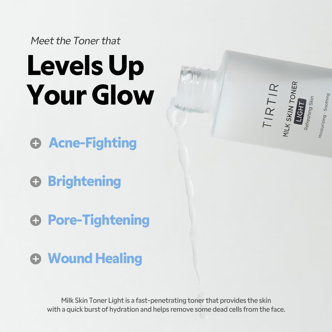 TIRTIR Milk Skin Rice Toner - Instant Hydration with 4% Niacinamide | Lightweight, Pore-Tightening, Vegan, 5.07 Fl Oz