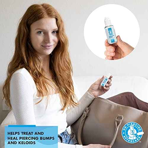 Dr. Piercing Aftercare Swabs Bundle with Keloid Bump Removal Drops - Saline Solution For Piercings - Ear Piercing Cleaner