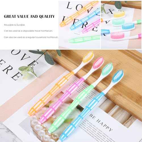 EasyHonor 36 PCS Individually Wrapped Bulk Toothbrushes, Colorful Manual Disposable Travel Toothbrush Set for Adults, Ergonomics Handle, Medium Soft Bristles, Perfect for Travel, Hotels, Donations.