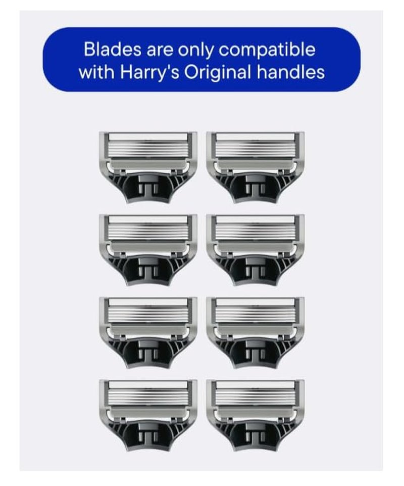 Harry Razor Blade Refills - 5-Blade System for Close, Comfortable Shave | 8 Count