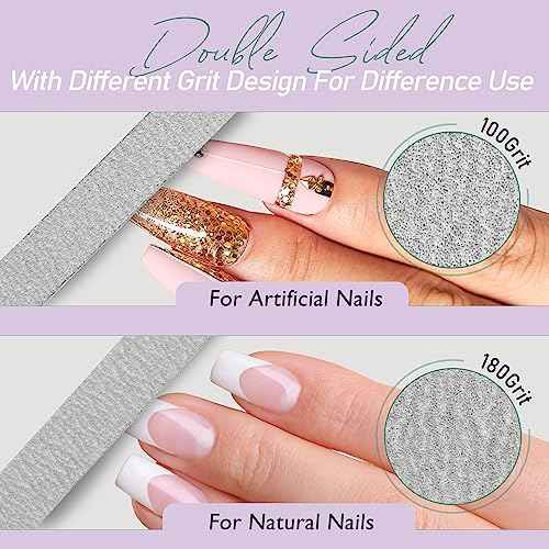 Professional Disposable Zebra Nail Files 100/180 Grit 5" Double Sided Emery Board Manicure Pedicure Tools 100Pcs
