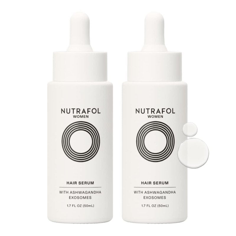 Nutrafol Women's Hair Serum, Safe for Hair Extensions and Color, for Visible Thickness and Strength, Vegan, Lightweight and Fast-Absorbing - 1.7 Fl Oz, Pack of 2