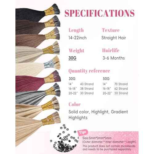 Remy I Tip Hair Extensions Human Hair 22 Inch #18/613 Dark Blonde Highlighted Bleach Blonde Itip Human Hair Extensions Invisible Silky Straight 30g/30s