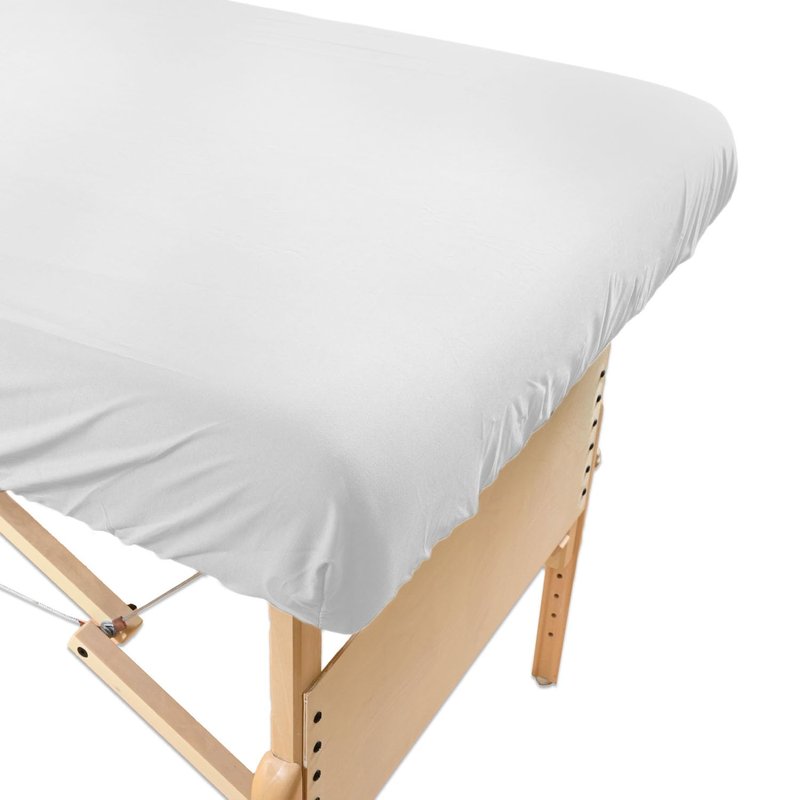Body Linen Simplicity Poly Cotton Massage Table Fitted Sheets - Soft, Durable 180 Thread Count | Available in White, Natural, Gray