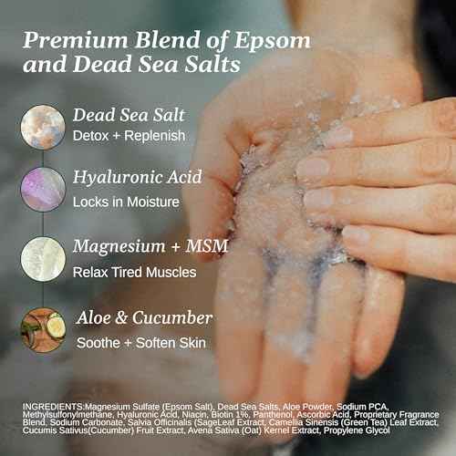 Relax Spa & Bath, Epsom & Dead Sea Salts, Aromatherapy Bath Salts for Hot Tub, Bath, or Spa, Infused with Magnesium, 32 oz Each, 4-Pack
