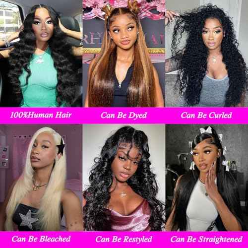 12A Human Hair Bundles 14 16 18 Inch Body Wave 3 Bundles Human Hair 100% Unprocessed Brazilian Virgin Hair Bundles Quick Weave Hair Extension Natural Black