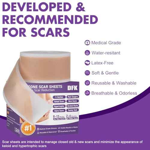 Silicone Scar Sheets, Silicone Scar Tape(1.6"x 118" Roll-3M), Reusable Professional Scar Silicone Strips, Soft Silicone Scar Sheets for Surgical Scars,Keloid,Acne Scars,Burn Scar,C-Section