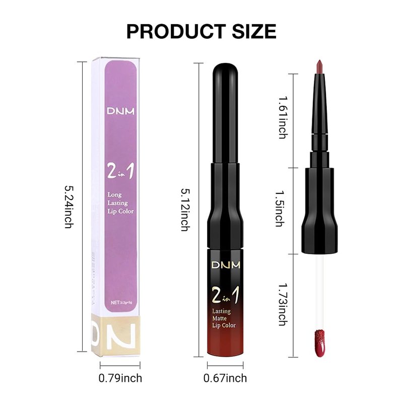 evpct 1Pcs Dark Oxblood Red Matte Lip Liner and Liquid Lipstick Stain Makeup Set for women, Red Long Lasting Smudge Proof Lipstick labiales matte mate larga duracion listip 24 hours originales, 30#
