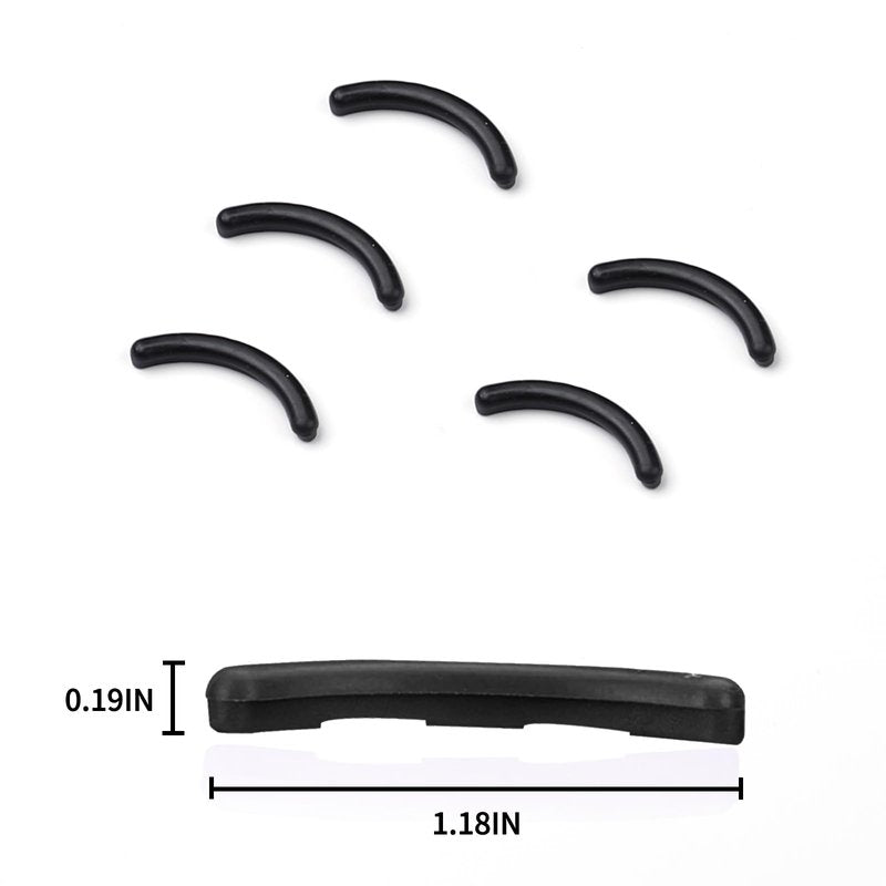 48PCS Eyelash Curler Refill Pads Compatible with Elf Eye Lash and Cosmetic Accessory, Silicone Soft Rubber Curler for Universal Eyelash Curler, Black
