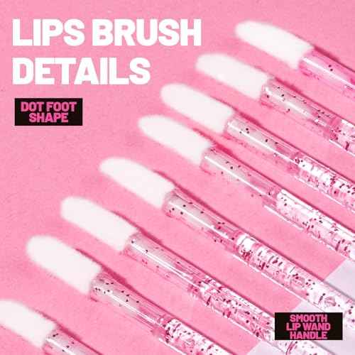 Teenitor 200pcs Mascara Wands and Lip Applicators Disposable, 100pcs Disposable Mascara Wands, 100pcs Lip Applicators Pink