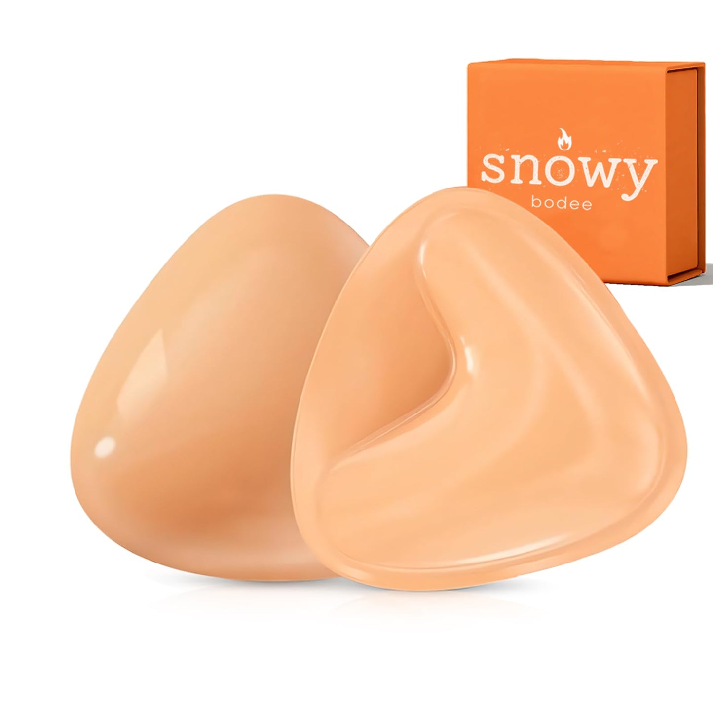 the snowy. bodee Sticky Bra Inserts for Women Reusable Stick Bra Double Sided Strapless Bras Waterproof Adhesive Bra Pads Push Up for C Cup Beige