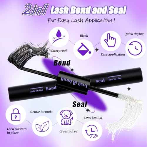 DIY Lash Extension Kit 840Pcs D Curl Individual Lash Clusters Eyelashes Extension Set with Mirror Lash Storage Box Lash Bond&Seal Glue Remover Tweezers Lash Brush Applicator