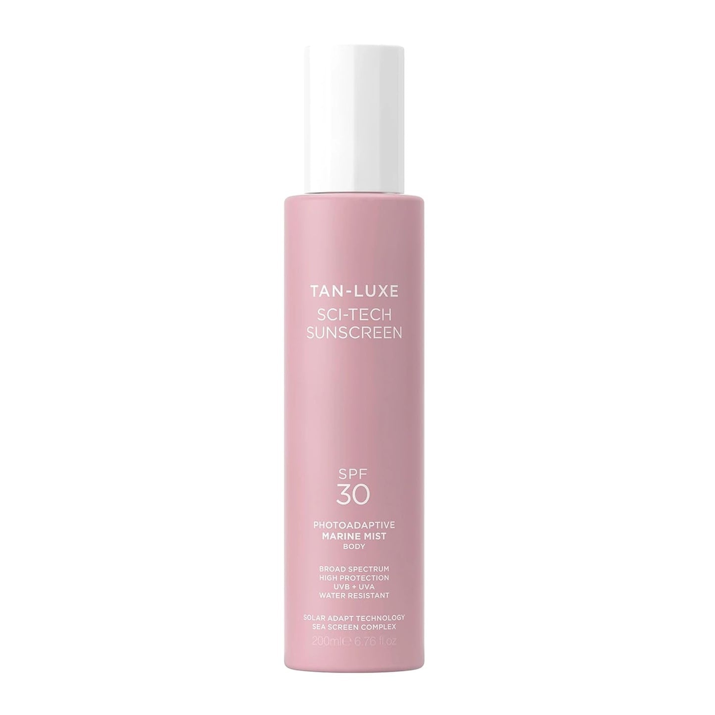 Tan-Luxe Sci-Tech Sunscreen - Lightweight Marine Mist Body Spray | Water-Resistant & Reef Safe, 6.76 fl. oz
