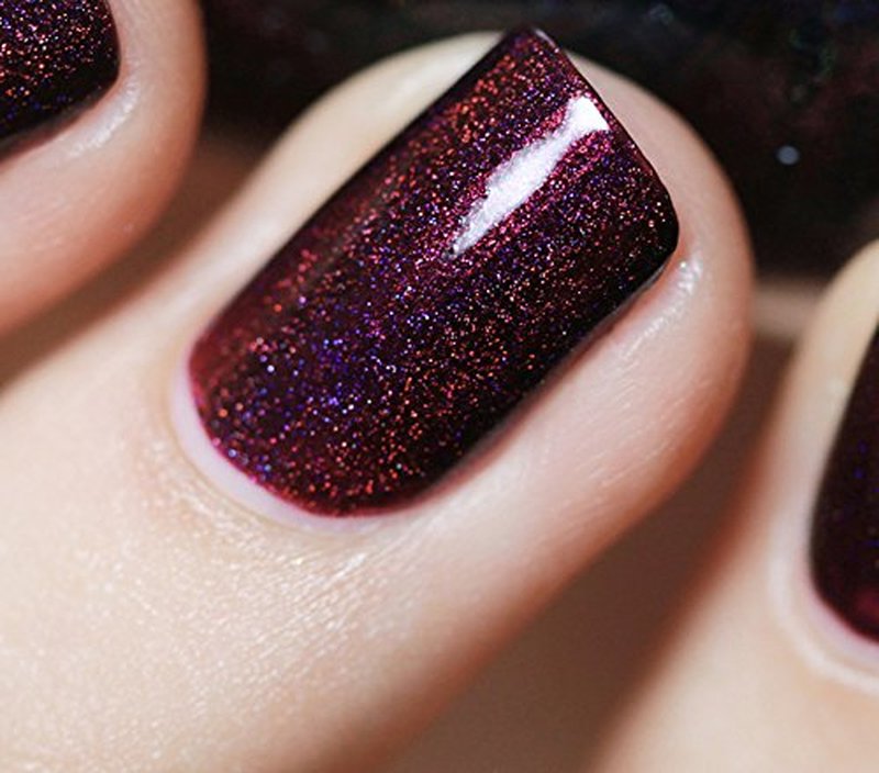 ILNP Black Orchid - Deep Burgundy Holographic Nail Polish | Long-Lasting, Non-Toxic, Vegan, Chip Resistant