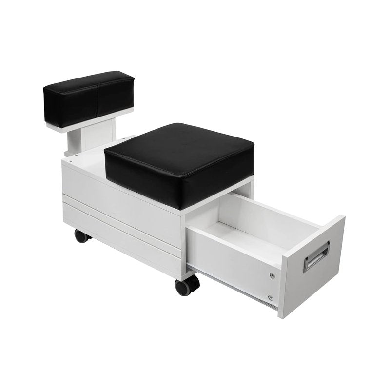 Alera II Pedicure Cart - Stylish Pedi Trolley with Footrest for Nail Salons | White Finish