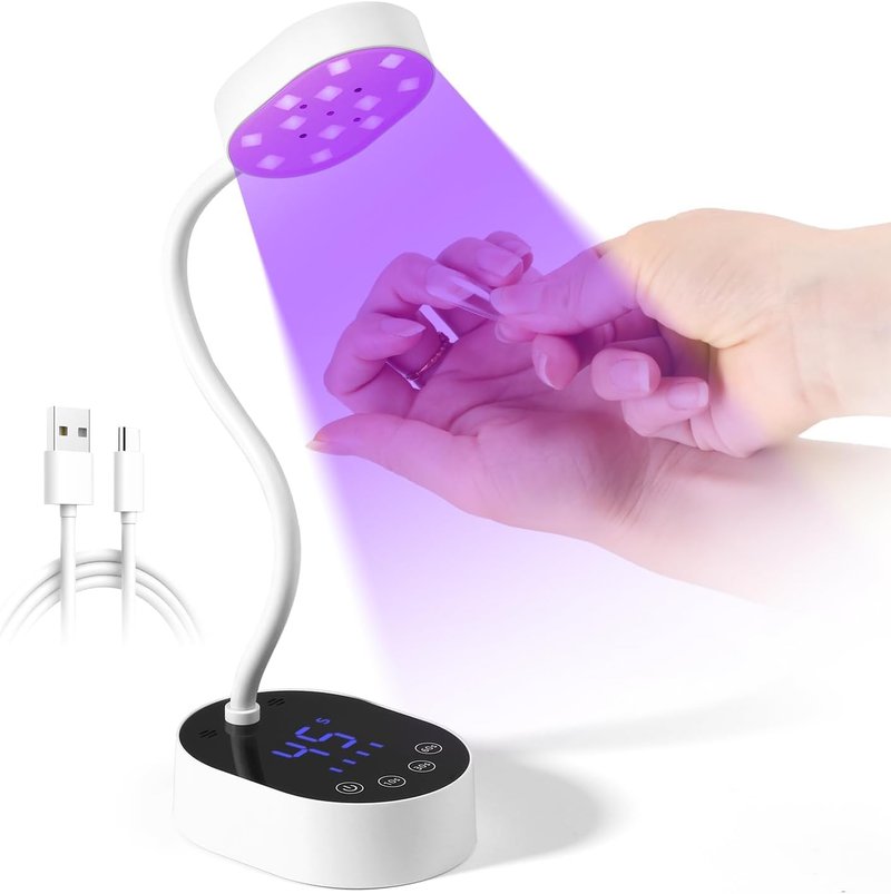 AORAEM UV Nail Lamp - Mini Gooseneck 36W LED Gel Nail Dryer with 4 Timers & Auto Sensor | Quick Dry for Home & Salon Use, White