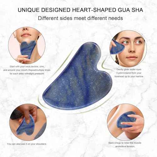 Jade Roller for Face, Facial Roller Massager Skin Care Tool, Gua Sha Facial Tools for Face, Neck, Eyes, Reduce Puffiness of The Skin(Blue)