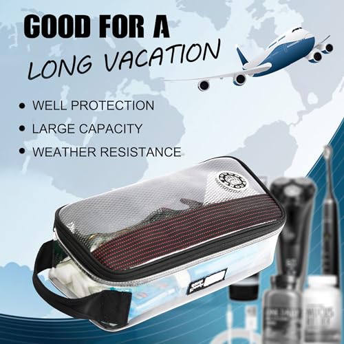 Rough Enough?Clear?Toiletry?Bag?for Traveling Men Shaving Kit Medicine Case Pouch Organizer Large for Toiletries Accessories