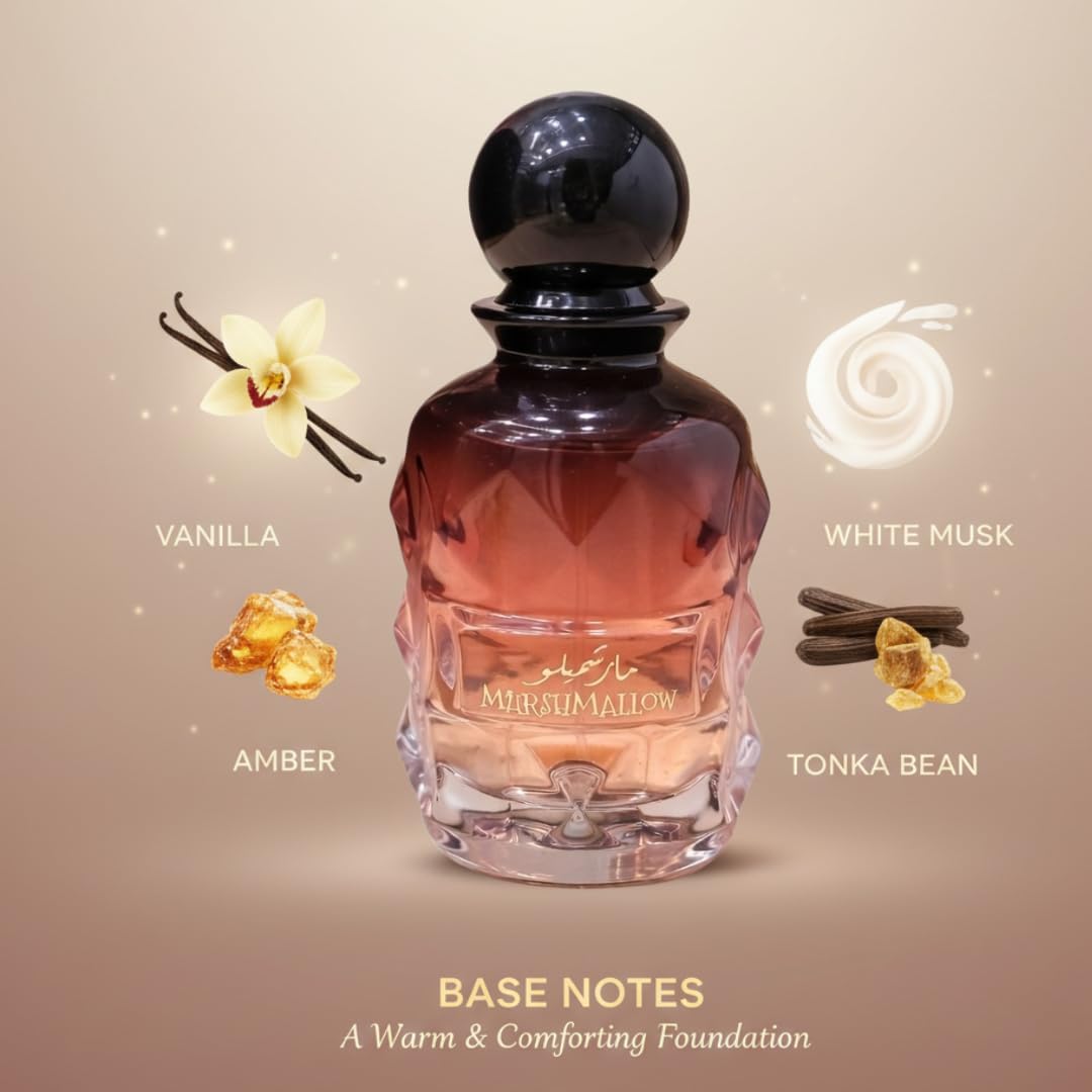 Tinux Paris Pink Marshmallow Blush Perfume for Women – Eau de Parfum 100ML (3.4 OZ) – Long Lasting Sweet Arabian Gourmand Fragrance – Romantic Vanilla Strawberry Scent