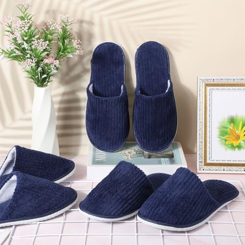 Panitay 20 Pairs Reusable Spa Slippers for Guests Washable House Slippers with Triple Layer Coral Fleece for Home Indoor Hotel Travel, Closed Toe