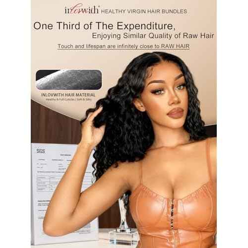 inlovwith Deep Wave Bundles Human Hair, Selected Healthy Curly Human Hair Bundles 100% Unprocessed Brazilian Virgin Hair Wet and Wavy (Single Bundle, 30 Inches)