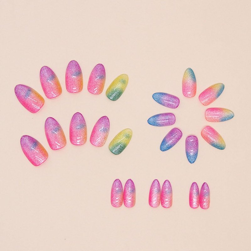 Press on Nails Short Almond - MINGCHUN Autumn Fake Nails Press ons French Nails Tips Glue on Nails with Design Full Cover False Nails nail glue Nails Nail Art Kit Tip for Women Manicure