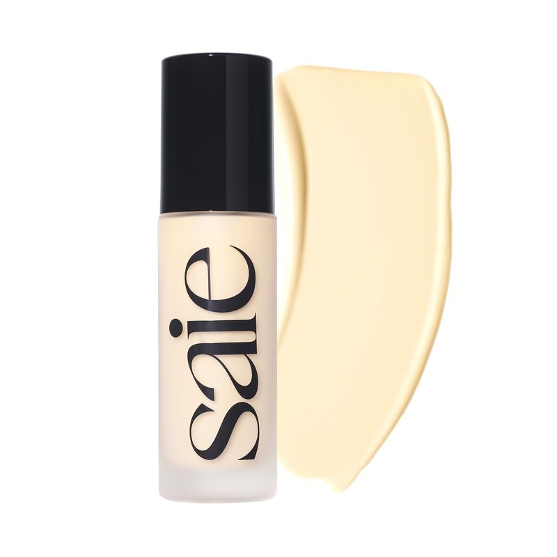 Saie Glowy Super Skin Tint Foundation - Lightweight Dewy Makeup + Hydrating Serum with Hyaluronic Acid | Shade 2 (1.01 oz)