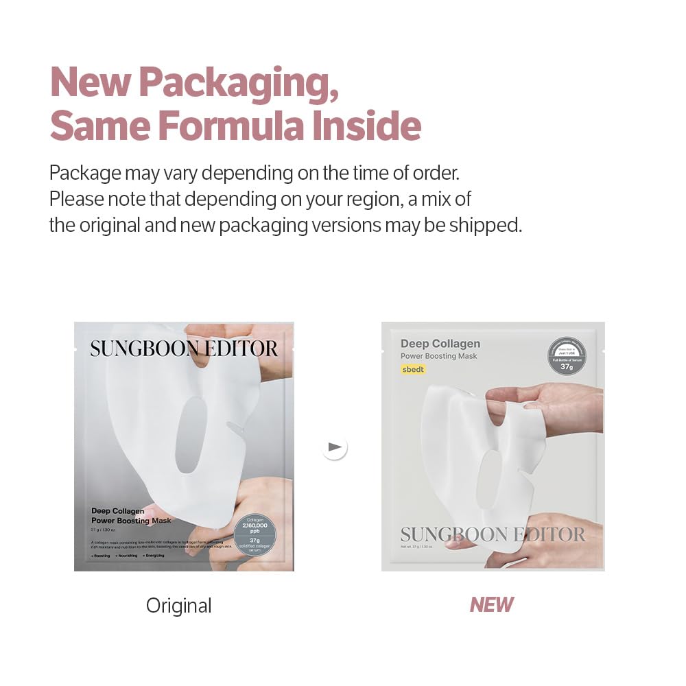 SUNGBOON EDITOR Deep Collagen Overnight Mask Hydrating Mask for Glass Skin, Wrinkle Care, Firming & Pore Refining 2,160,000PPB Collagen + 9 Peptides Korean Skincare, 4ea, Gifts for Women