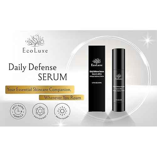 Vitamin C & Propolis Serum with SPF 35 ? Daily Defense Brightening & Hydrating Antioxidant Face Serum for Sensitive Skin, Anti-Aging & Sun Protection