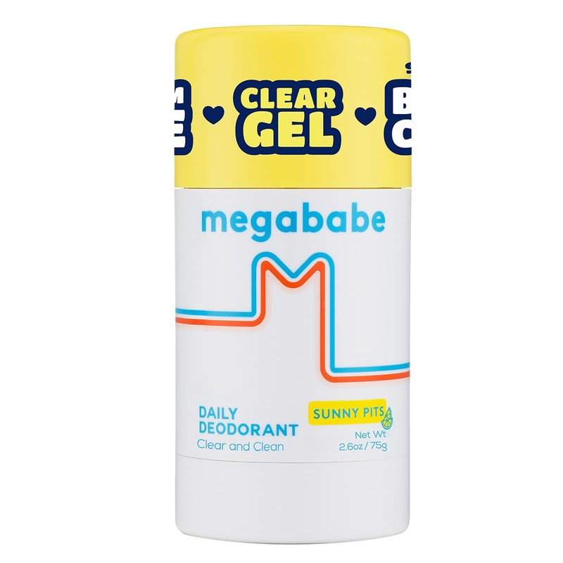 Megababe Daily Deodorant Sunny Pits | Summer and Hot Weather Essential | Aluminum-Free, Clear & Clean | 2.6 oz (Pack of 1)