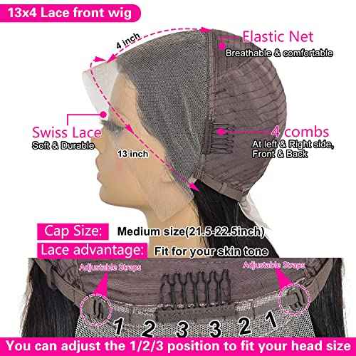 14 inch Short Bob Wigs 13x4 Frontal Bob Transparent Lace Front Wigs Human Hair Pre Plucked Brazilian Virgin Hair Wigs for Black Women Natural Black
