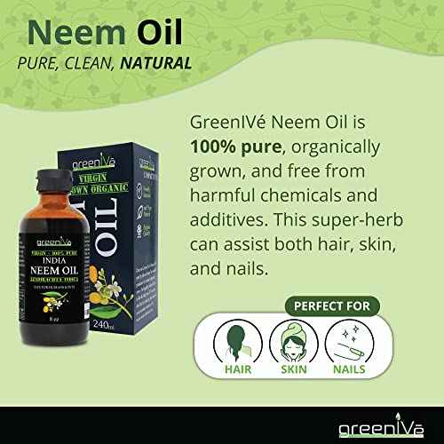 GreenIVe Neem Oil, 100% Cold Pressed Virgin, Pure Unrefined, 128 Fl Oz (1 Gallon), Natural Plant-Based, Non-GMO