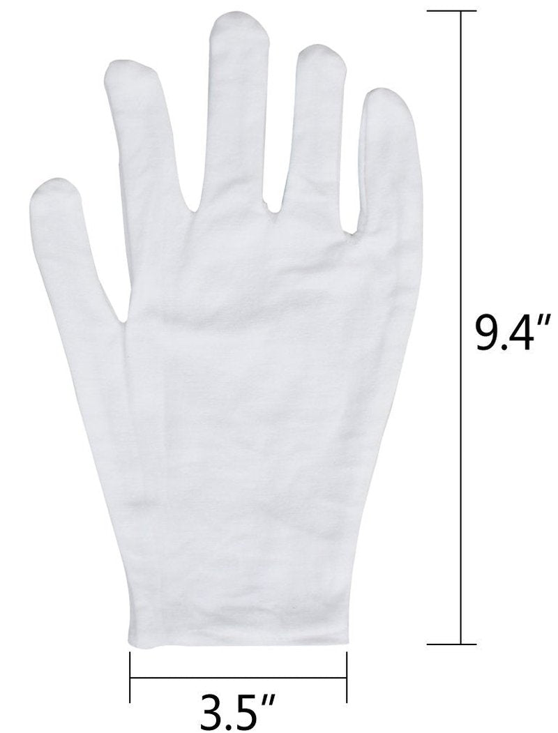 Amariver 12 Pairs Black Cotton Gloves, 8.6'' Large Size Thicker and Resuable Soft Works Glove for Coin Jewelry Silver Inspection…