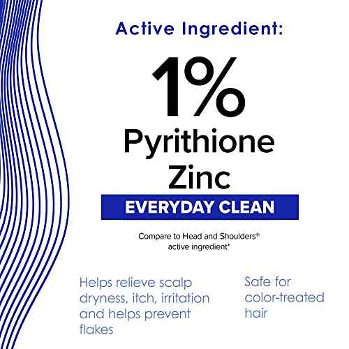 True+Real Classic Everyday Clean Anti-Dandruff Shampoo, Pyrithione Zinc 1%, Daily Use Scalp Care for All Hair Types, 14.2 Fl Oz, 6 pk