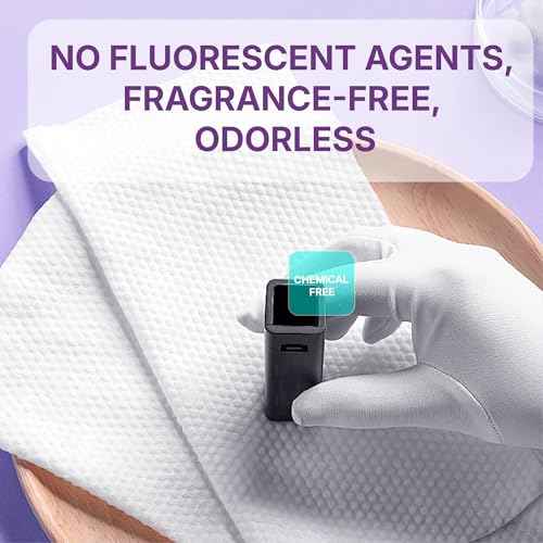 Disposable Face Towels, 10" x 12" Pearl Texture, Lint Free Ultra Thick Face Towelettes for Sensitive Skin, Extra Soft Makeup Remover Skincare Dry Wipes, 50 Count