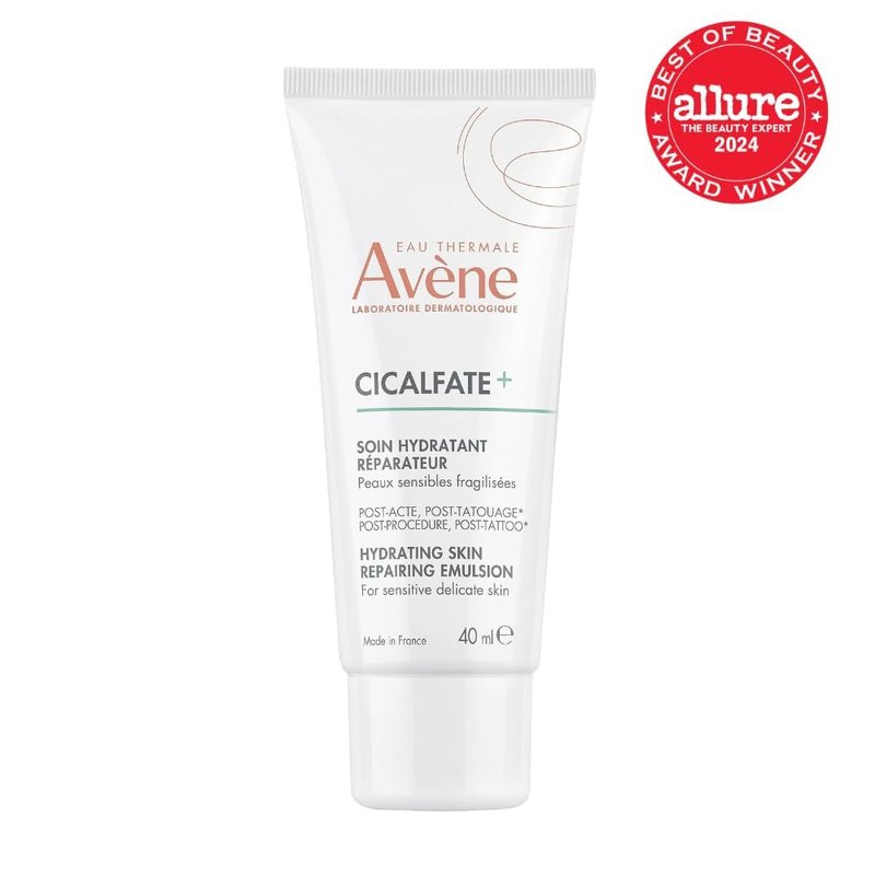 Avène Cicalfate+ Hydrating Skin Recovery Emulsion - 24HR Barrier Repair for Post-Procedure & Tattoo | 1.3 Fl Oz