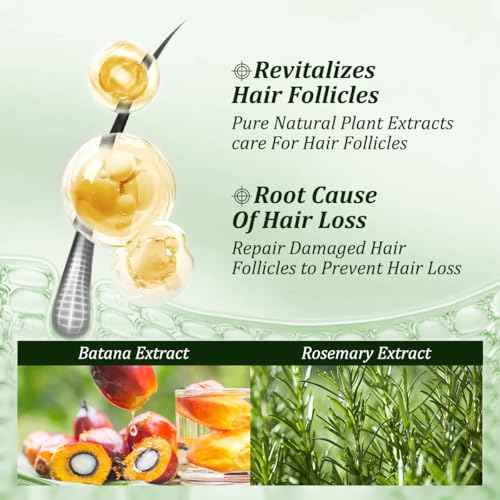 Batana Oil Shampoo for hair growth, Rosemary Shampoo,Nourishing & Rejuvenating for Softness & Volume, Suitable for Men & Women, Reduces Hair Loss (10.14 fl oz)