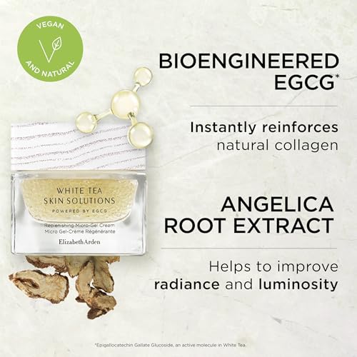 Elizabeth Arden White Tea Skin Solutions Replenishing Micro-Gel Cream, Hydrating Face Moisturizer, Non-Comedogenic, 1.7 fl oz (Pack of 1)