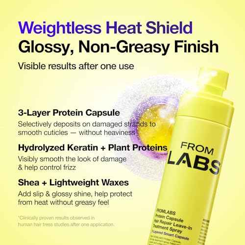 FROM LABS Protein Capsule Leave?In Treatment Spray, Lightweight Hydrating Mist for Heat Protection (Up to 428¡ÆF / 220¡ÆC), Frizz Control & Split Ends Repair, Color?Safe, Fine?Hair Friendly, 5.07 fl oz