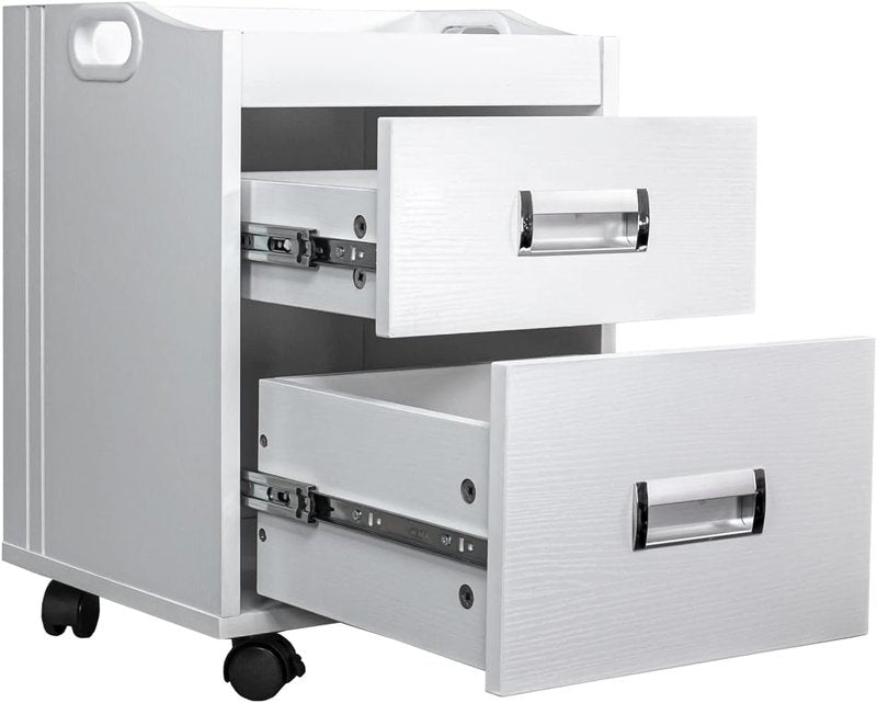 Pedicure Trolley Cart - Alera II White with Spacious Storage & Durable Design
