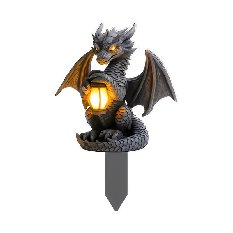 Dragon Holding The Lamp Acrylic Garden Stake, Indoor and Outdoor Garden Acrylic Decoration, Suitable for Flower Pots and Landscape Beautification, Suitable for Courtyards and Lawn