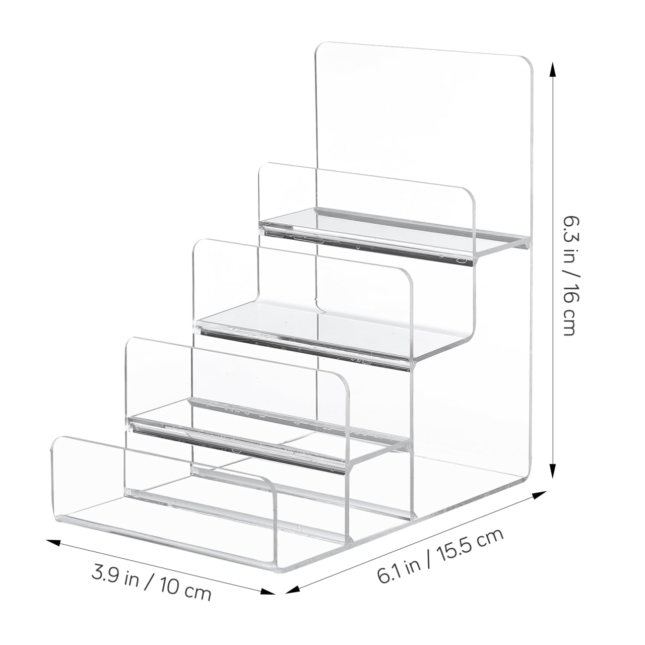 Cabilock 4-Tier Clear Acrylic Display Riser, Sturdy Tiered Organizer for Perfume Makeup Jewelry, Desktop/Retail Counter Display Stand for Home & Vendor