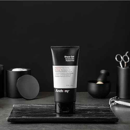 Anthony Shave Gel for Sensitive Skin ? Non-Foaming, Soothing Shaving Cream for Men and Women. With Aloe Vera Beads, Eucalyptus, Rosemary and Carrageenan Extract - 6 Fl Oz (3 Pack)