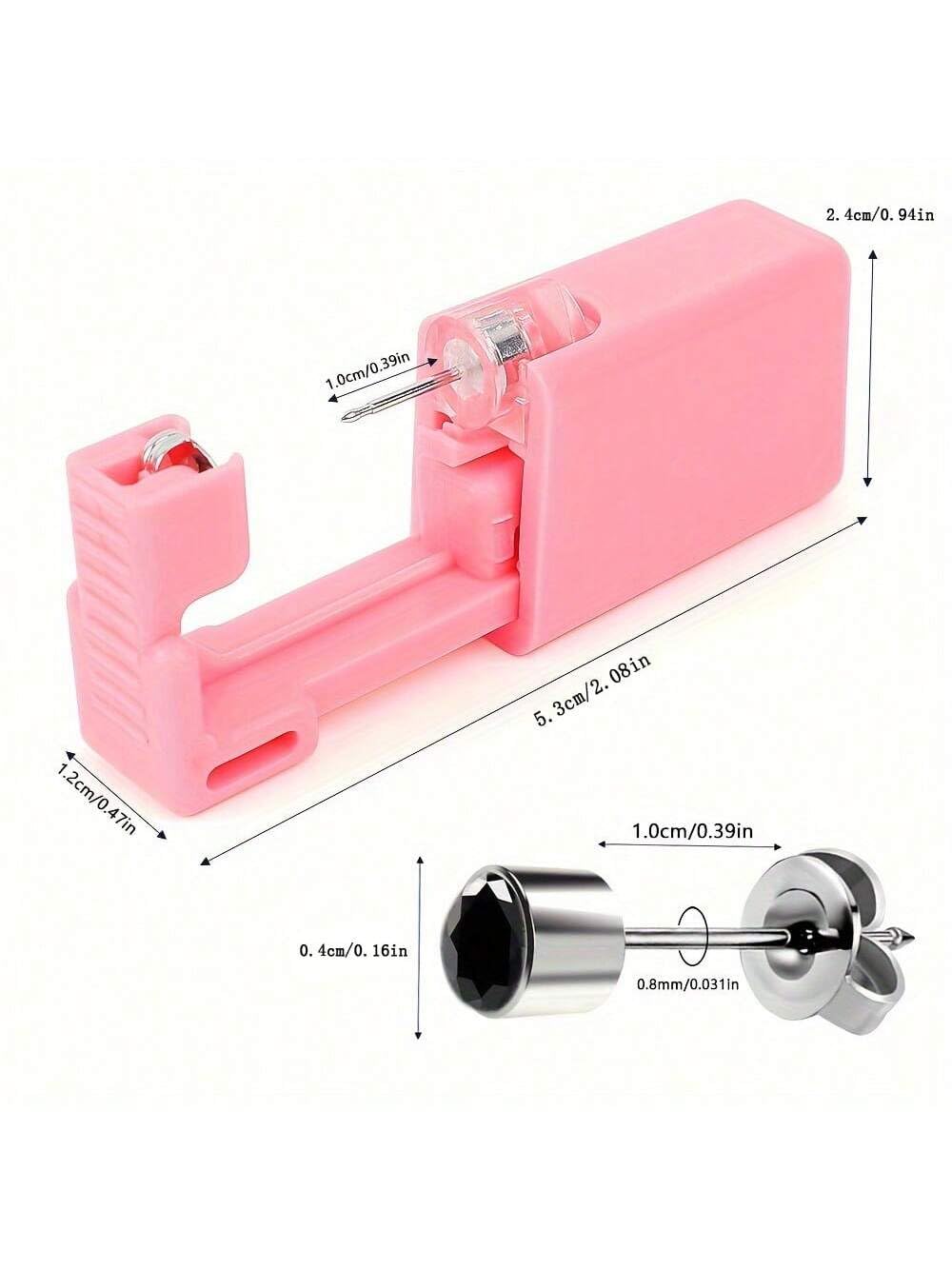 4PCS Ear Piercing Gun Kit Disposable Aseptic Household Portable Ear Piercing Gun Group Ear Piercing Tools with Crystal Ear Studs (4 Gold White Zirconia)